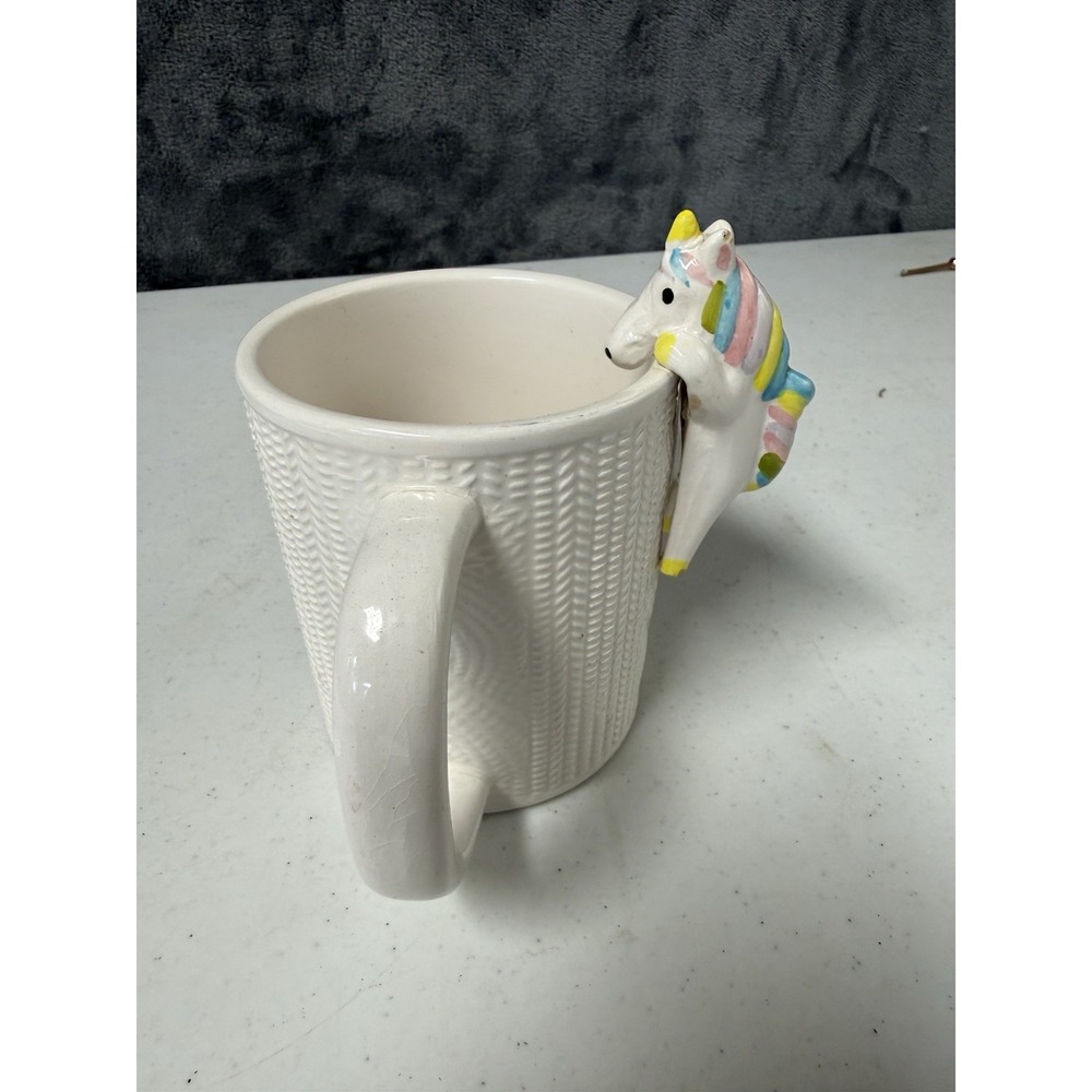 222 5th Sweater Mug Magical Unicorn 3D Figural Ceramic Coffee Mug Knit Textured